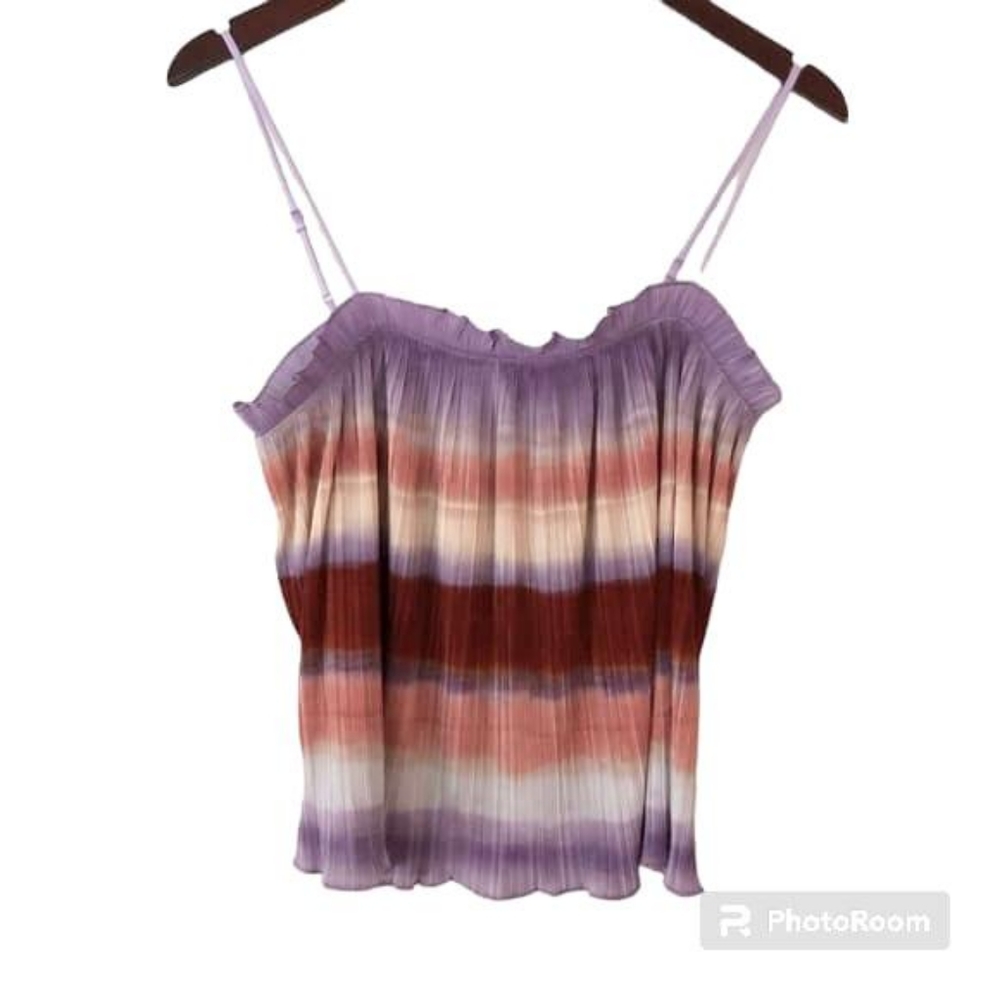 Madewell Purple Accordian Pleated tank Top